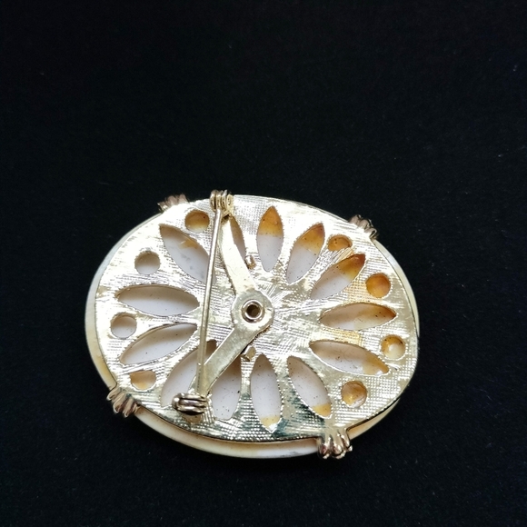 Handcrafted Bird Brooch Pin with Gold Accents Porcelain - Picture 5 of 8